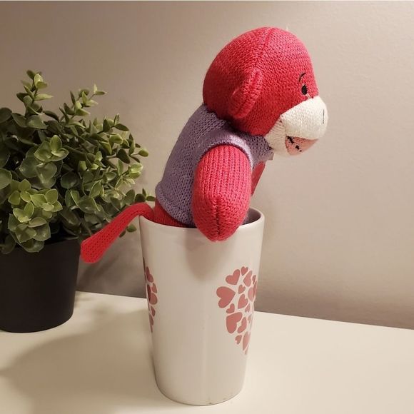 🌺 3/$25 Sock Monkey in mug with heart design 💕 - Picture 2 of 16